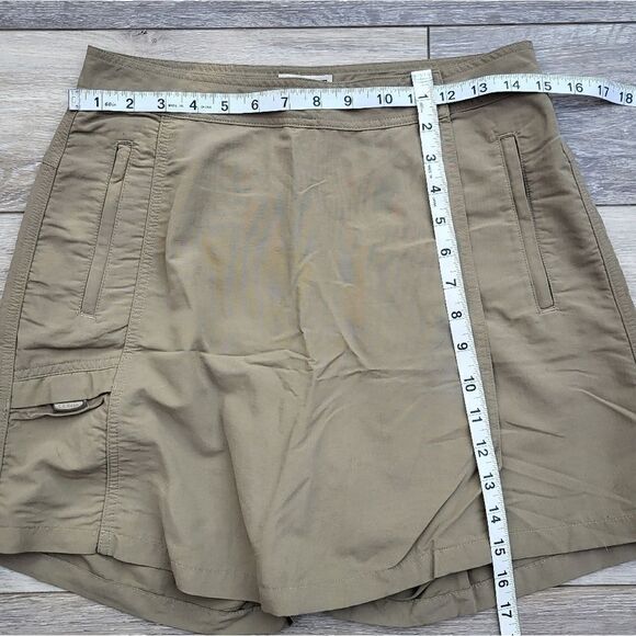 L.L Bean tan skort size small shorts skirt  active 100% nylon zip pockets - Picture 8 of 9
